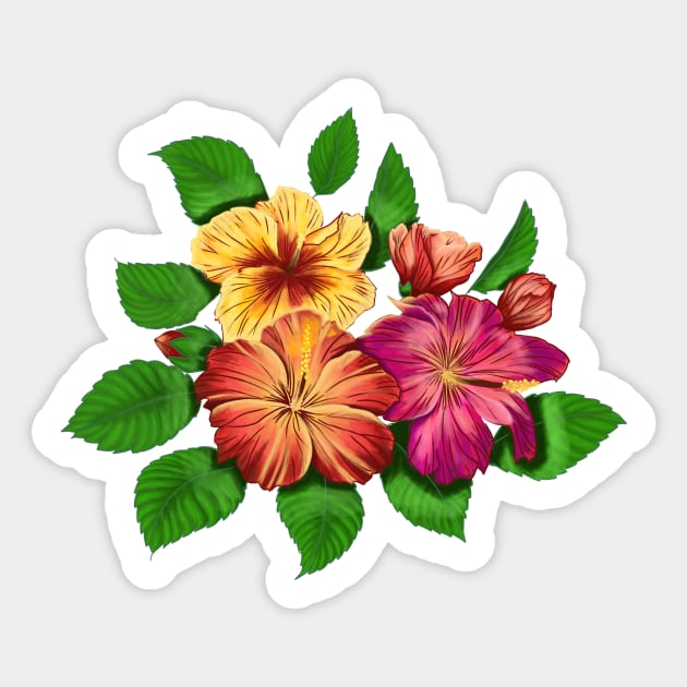 Hibiscus Sticker by amberzetelmo